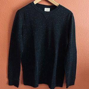Cat & Jack Crew Neck Black Speckled Waffled Long Sleeves Tee Size XL 16